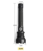 Lampe torche LED TG-SD190 TOACH P70 étanche, rechargeable par USB, avec zoom télescopique et affichage de la puissance