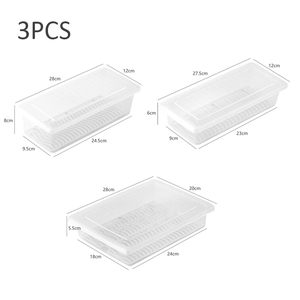 Food Fresh Storage <b>Box</b> Containers Kitchen Fridge Organizer Case <b>Removable</b> Drain Plate Tray <b>For</b> Keep Fruits Vegetables Meat Fish - Product Image 6