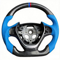 Volante Deportivo de Tres Radios de Cuero y Fibra de Carbono para BMW E46, Serie 3, Serie 4, Serie 5, M3, M5, X1, X2, X3, X4, X5, X6, X7