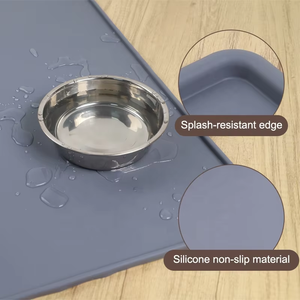 Tappetino per cani Anti Overflow con bordi per cibo e acqua tappetino per alimenti e acqua tappetino per l'alimentazione del cane antiscivolo - Product Image 5