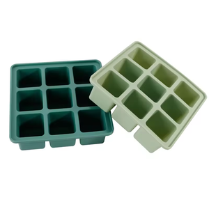 Bandeja congeladora de alimentos para bebés de silicona apta para horno y lavavajillas con tapa de cerámica, contenedor de almacenamiento casero, juego de vajilla de grado alimenticio - Product Image 3