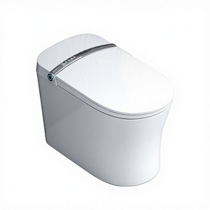 WC intelligent en céramique à poser au sol avec chasse d'eau à siphon, siège chauffant, télécommande et chasse automatique pour salle de bain - Product Image 3