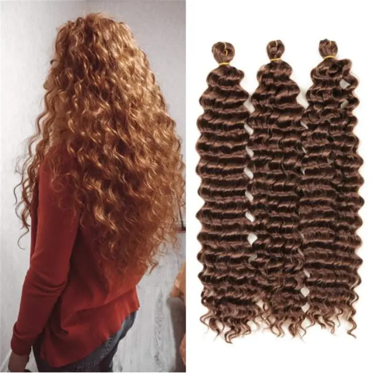 Natural Synthetic Braid Hair Afro Kinky Curls Ombre Color Braiding Hair Deep Wave Crochet Hair Extensions