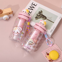 Bouteille élégante d'été pour enfants, type paille, avec séparateur de thé, en PC durable et résistant aux chutes, pour boissons chaudes/froides