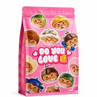 Pochette d'emballage personnalisée pour friandises pour animaux, film brillant de qualité alimentaire refermable avec fermeture éclair, OEM ODM pour l'emballage de cadeaux et de vente au détail