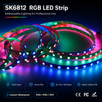 Tira de Píxeles RGB SK6812 de 60 Píxeles por Metro con Control Programable, Tira LED Flexible para Proyectos de Iluminación Interior