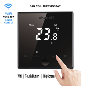 X7wifi-T LCD màn hình cảm ứng tuya ứng dụng điều khiển 2 ống điều hòa không khí cuộn dây quạt thông minh phòng Nhiệt - Product Image 1