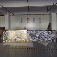 Luxe or Rose fleur motif acrylique flore mariage Rectangle barre d'or argent comptoir Table pour décor de fête de mariage