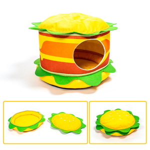 Nueva Cama Universal de Algodón para Mascotas, Tipo Hamburguesa, Cerrada y Cálida, con Cierre de Empuje, Villa para Gatos, Colchoneta para Gatitos - Product Image 1