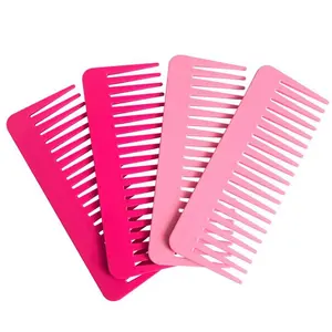 Aangepaste Logo Goedkope Eco Vriendelijke Salon Krullend Grove Kam Beste Styling Plastic Haar Kam