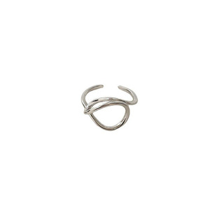 Silver S925 Pure Silver Geometric Twisted <b>Open</b> <b>Ring</b> For Women Everyday Wear - Product Image 5