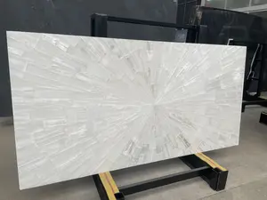 Losa translúcida para decoración de pared, piedra de lujo blanca, Gema Natural personalizada