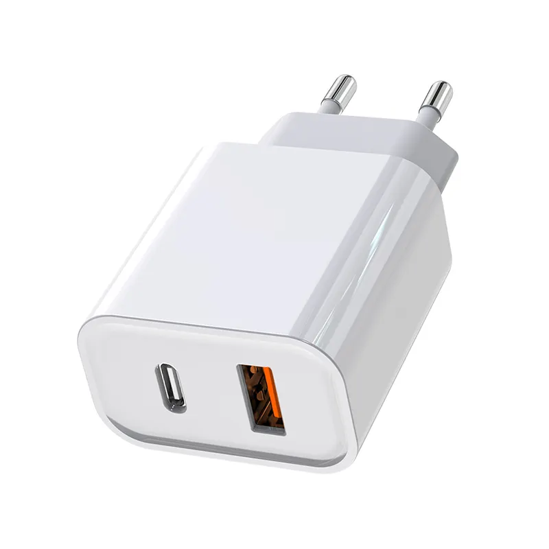 Carregador de celular rápido tipo-c, 20w 18w qc3.0 eu plug ce cargadores de carregador, porta dupla usb tipo c, parede, viagem, pd