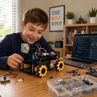 ACEBOTT Kit de Voiture Robotique IA Visuelle Personnalisé pour l'Éducation STEM ESP32 4WD DIY Python ACECode Kits de Codage Robotique IA pour Arduino