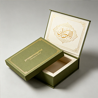 Boîte cadeau en papier magnétique vert et noir avec logo personnalisé de luxe, recyclable, pliable, rigide, avec couvercle magnétique