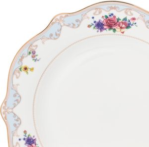 Juego de Vajilla de Porcelana Fina de 20 Piezas, Servicio para 4 Personas, Diseño Floral con Detalles en Azul y Dorado, para Venta al Por Mayor, Modelo Romantic Bloom - Product Image 2
