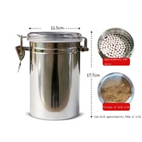Pot de stockage en acier inoxydable classique couvercle scellé étui à cigarettes en métal pour papiers à rouler accessoires fumeurs pour tabac aux herbes