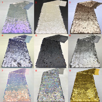 Nouveau tissu en polyester brodé Shengtai avec filet élastique et paillettes coquillage de 18 mm pour robe de soirée femme, mode printemps/été