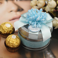 Boîte à bonbons en métal ronde personnalisée pour mariage, fête, cadeau de vacances, boîte à sucre, boîte à chocolat, boîte en étain