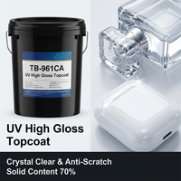 Vernis UV haute brillance, couche de finition anti-rayures, revêtement UV transparent comme du cristal pour l'emballage en plastique ABS PP PMMA