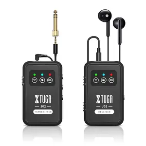 XTUGA J02 2.4G Sistema de monitor de som intra auricular sem fio com transmissor e receptor Profissional Mini Monitor intra auricular