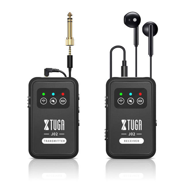 XTUGA J02 2.4G Stereo Wireless in Ear Monitor System with Transmitter Receiver Professional in Ear Monitor Mini Monitor in Ear