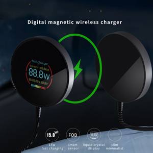 Nouveauté 2026 : Chargeur <span class=keywords><strong>sans</strong></span> <span class=keywords><strong>fil</strong></span> magnétique 10W en cuivre pur avec grand écran couleur C50 pour téléphones (affichage de la puissance et de la température) - Product Image 2