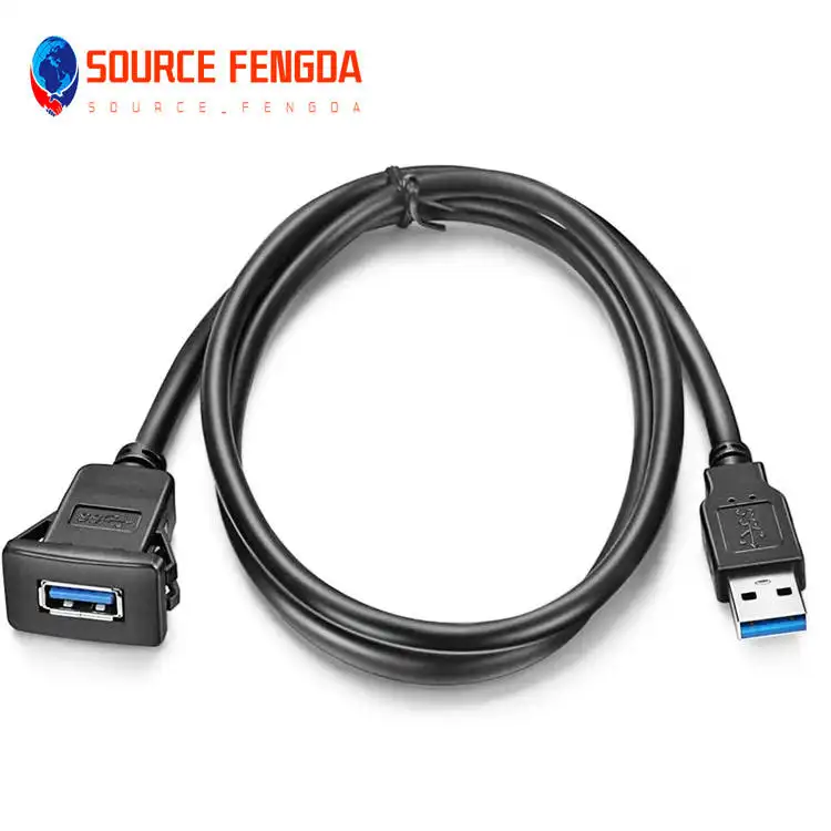 스퀘어 패널 내구성 단일 포트 플러시 마운트 확장 Usb 3.0 대시 보드 케이블