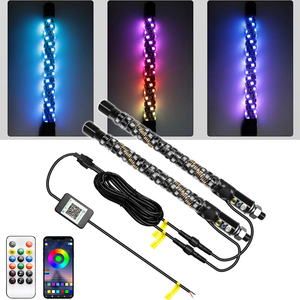 Lampe LED fouet clignotante RGB 360° pour antenne de signalisation, avec télécommande RF via application, pour VTT, UTV, camion, tout-terrain, 1FT - Product Image 1