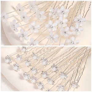 Boda nupcial cristal Bling perla flor Horquillas para el cabello Clips perla palo para el cabello accesorios para el cabello - Product Image 3