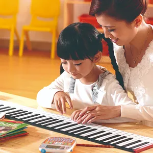 Keyboard Tanpa Kabel Dapat Dilipat, Mainan Anak Digital Mini Usb Silikon Kecil Midi Alat Musik Profesional