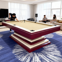 Table de billard de luxe pliable en bois massif de 9 pieds, personnalisable, de qualité tournoi, multifonctionnelle, prix d'usine