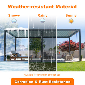 Pérgola de Aluminio Elegante para Piscina, Pabellón Exterior con Protección UV, Pérgola de Aluminio con Toldo Retráctil - Product Image 6