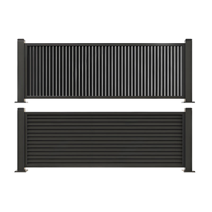 Clôture en aluminium, matériau métallique moderne, design de clôture de jardin, revêtement en poudre, clôture de délimitation personnalisée à lattes - Product Image 3