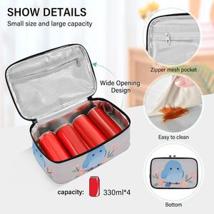 Small Insulated Lunch Bag, Portable Thermal <b>Cooler</b> Tote with Handle, Lightweight Reusable Food Bag for School Office Outdoor - Product Image 5