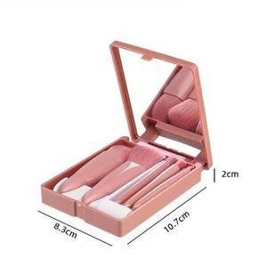 Brocha de Maquillaje Portátil con Espejo, Brocha para Rubor y Polvo, Herramienta de Belleza Suave para Viaje, Brocha Aplicadora de Base y Maquillaje Facial - Product Image 4