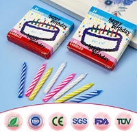 24 Bougies Fines Arc-en-ciel pour Fêtes, Sans Odeur, Combustion Propre, pour Cupcakes, Vente Directe Usine