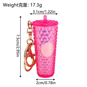 Mini llavero de PVC Durian Cup, accesorios de plástico de estilo <span class=keywords><strong>Anime</strong></span> con impresión UV y Offset, hecho de acrílico y recuerdo de plástico - Product Image 5