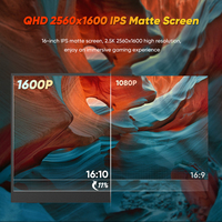 Produsen Logo khusus 16 \ "2.5K Monitor komputer portabel 2560x1600 IPS Panel LCD tampilan layar ganda pengeras suara HDR bawaan