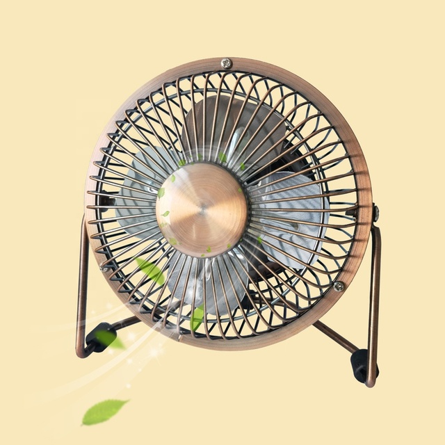 Portable Cooling Solution Quiet 4 Inch Mini USB Handy Desk USB-Powered Desktop Metal Blade Table Fan for Home Office Car Travel