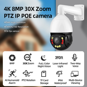 <span class=keywords><strong>Camera</strong></span> PTZ POE <span class=keywords><strong>30x</strong></span> 20x <span class=keywords><strong>Zoom</strong></span> Ip CCTV 8MP 4K Tự động theo dõi <span class=keywords><strong>Camera</strong></span> giám sát ngoài trời Âm thanh hai chiều <span class=keywords><strong>Camera</strong></span> 360 độ - Product Image 2