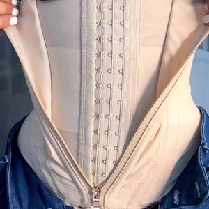 Fajas Colombianas de doble compresión para mujer, entrenador de cintura, cremallera ajustable y ojo de gancho, hueso, moldeador de cuerpo, corsé de vientre plano - Product Image 4