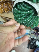 Perles en verre cristal facettées rondes de 3 mm, 4 mm, 6 mm, 8 mm, couleurs vert, bleu, violet, en vrac, pour la fabrication de bijoux