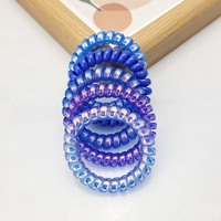 2025 nouveau Style transfrontalier adulte bandeaux Transparent bleu élastique en plastique cheveux corde accessoire filles tissu téléphone bandeau