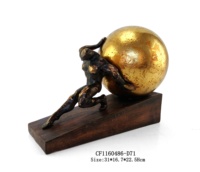Résine artificielle abstraite pour hommes, décoration de boule d'or, vente en gros, cadeaux de table, offre spéciale