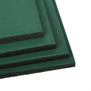 工厂定制30毫米绿色蓝色健身房地板1x1地垫橡胶地板4x6
