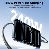 Câble USB-C Toocki haute puissance 240W avec affichage numérique en temps réel, charge rapide, cordon en silicone, transfert de données 480 Mbps pour iPhone 17