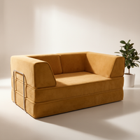 Sofá Cama Futón Moderno para Sala de Estar, Pequeño, sin Estructura, de Espuma Comprimida, Diseño de Suelo, Mueble Perezoso
