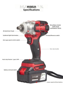 Llave <span class=keywords><strong>de</strong></span> <span class=keywords><strong>Impacto</strong></span> Inalámbrica sin Escobillas <span class=keywords><strong>de</strong></span> Alta Potencia, <span class=keywords><strong>Pistola</strong></span> Eléctrica <span class=keywords><strong>de</strong></span> Litio <span class=keywords><strong>de</strong></span> Alto Torque para Andamios Automotrices - Product Image 2