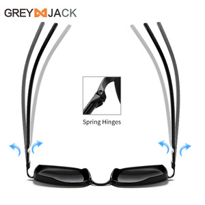 Gafas de Sol Grises Jack, Montura Negra TR90, Lentes TAC con Protección UV400, Unisex, para Conducir, Moda - Product Image 5